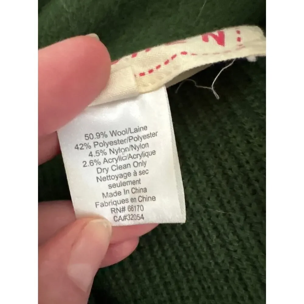 ANTHROPOLOGIE Madchen Fatigue Finery Cape Jacket Size SMALL Wool Blend GREEN - Picture 9 of 9